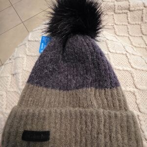 Columbia Two-Tone Knit Beanie with Pom